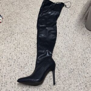 Fashion Nova Black Over-the-Knee Stiletto Boots